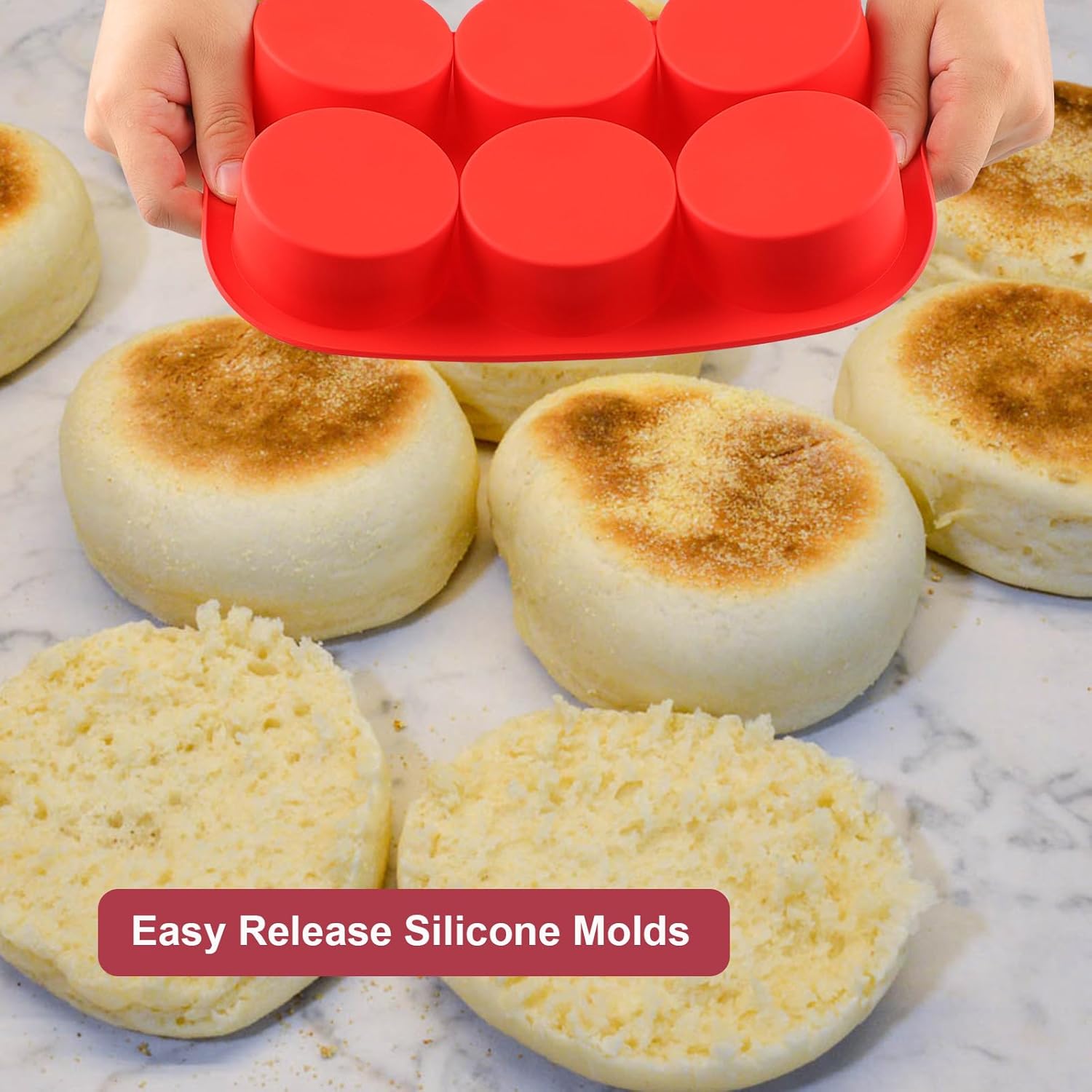 Nalchois – Moldes de silicona para huevos, antiadherentes de 6 cavidades, moldes de silicona para huevos de 3 pulgadas de profundidad, rollos de