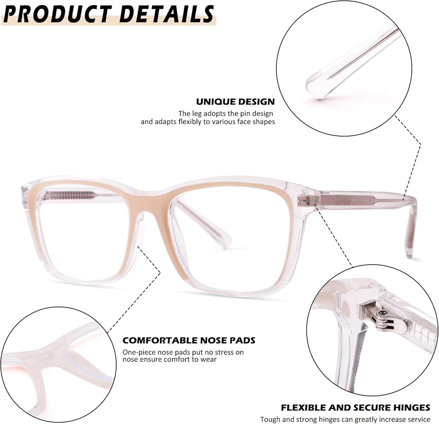 Pro Acme Lentes de bloqueo de luz azul para mujeres y hombres, lentes transparentes con marco cuadrado clásico para computadora