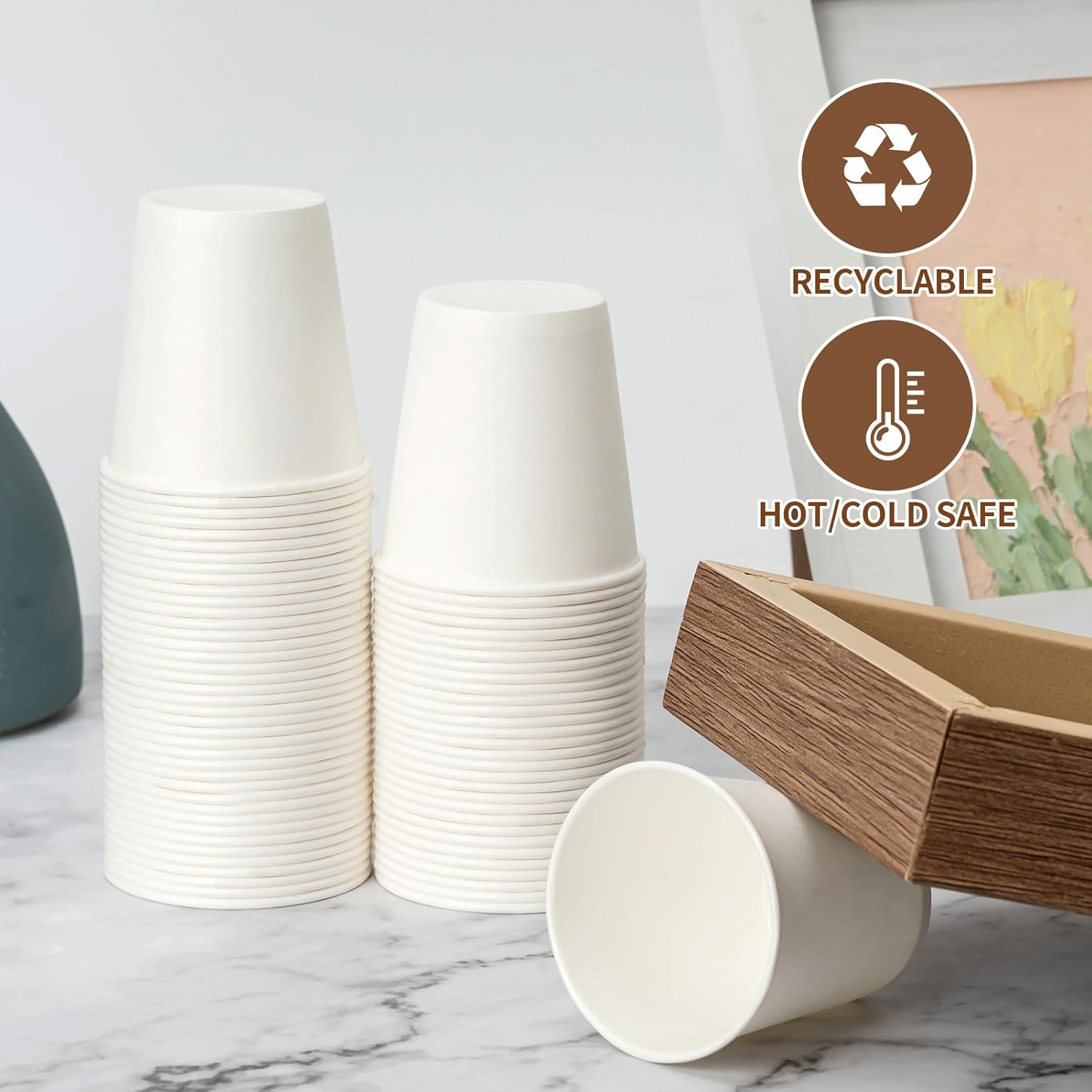 RACETOP Paquete de 3000 vasos de papel de 3 onzas para baño, vasos desechables para enjuague bucal, vasos de papel pequeños, para fiestas, pícnics,