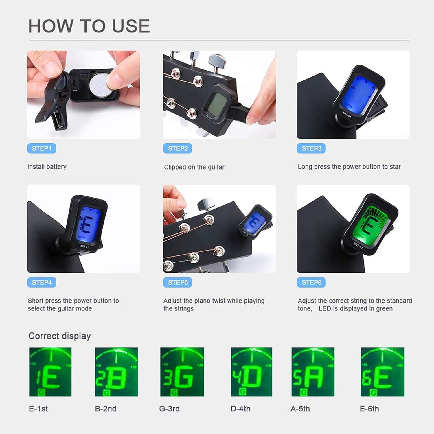 Kit de accesorios de guitarra de 65 piezas, incluyendo cuerdas de guitarra, púas, cejilla, púas de dedo del pulgar, enrollador de cuerda, pasadores
