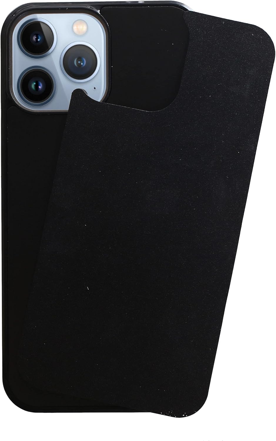 MONCABILE Funda que se adhiere a cualquier cosa gravedad cero caja del teléfono para iPhone 13 Pro Sticky Pluto Nano Succión Adhesivo Negro