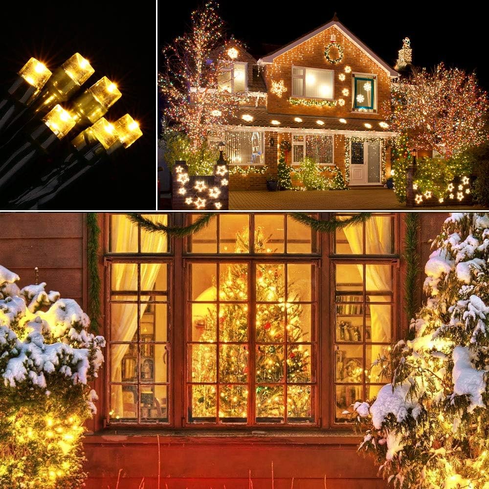 Toodour Luces de Navidad para exteriores, 338 pies, 1000 luces LED de Navidad, 8 modos, temporizador, luces parpadeantes de Navidad impermeables