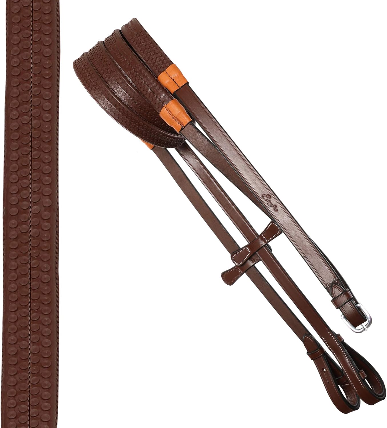 Exion Soft Lined con figura de 8 bridas y riñas de goma para caballos  Figura inglesa 8 Blue Bridle