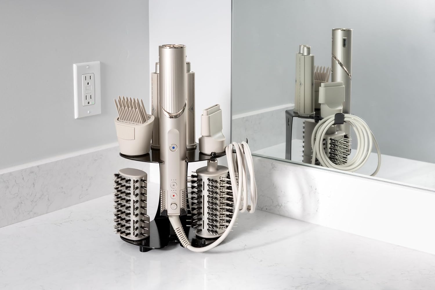 Soporte de accesorios para secador de pelo, compatible con Shark FlexStyle, organizador de baño montado en la pared o en la encimera para accesorios