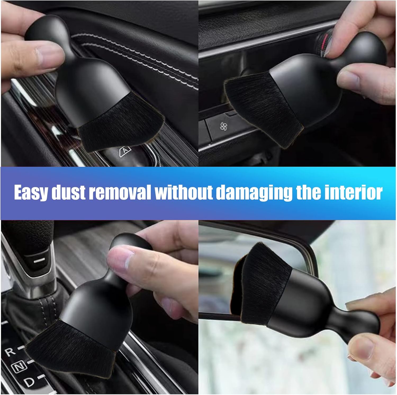 1 cepillo para detalles del automóvil, cepillo suave para limpieza del interior del automóvil, cepillo de aire acondicionado automotriz, diseño
