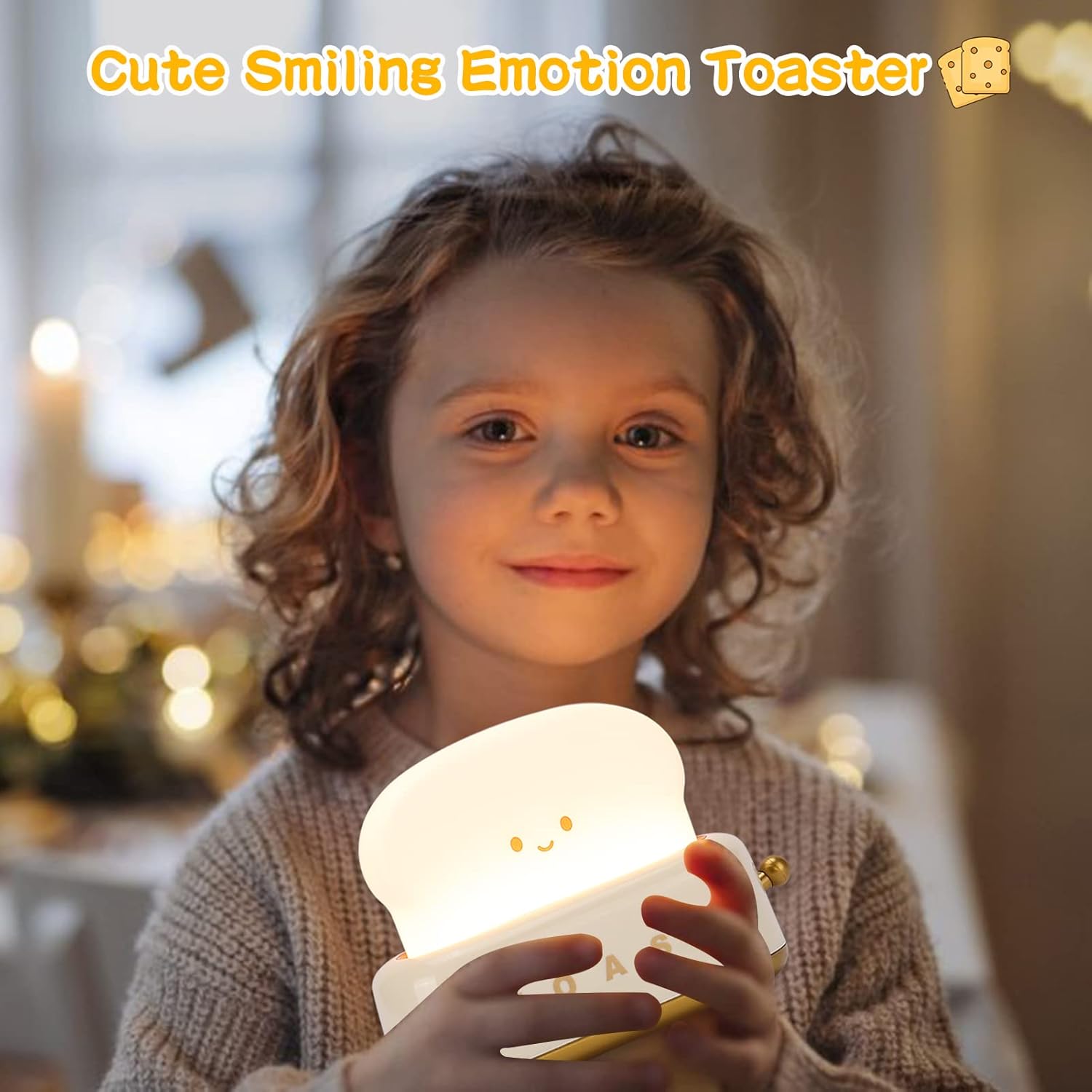ZKLiLi Bonita lámpara de tostadora de escritorio, luz LED Kawaii para tostadas de pan, luz nocturna recargable y portátil con temporizador, ideas de