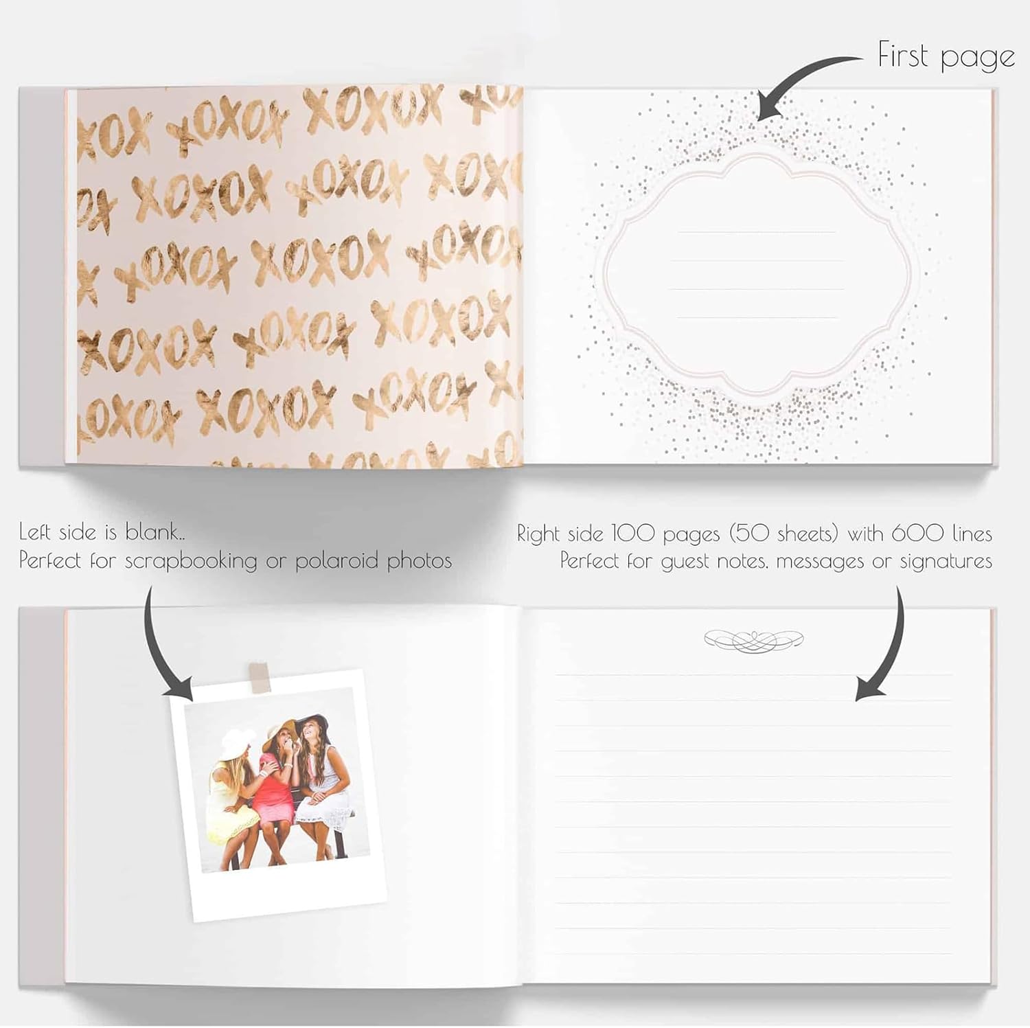 Libro de invitados de boda con bolígrafo, planificador de boda para inicio de sesión de invitados, decoraciones de cumpleaños 50, libros de votos