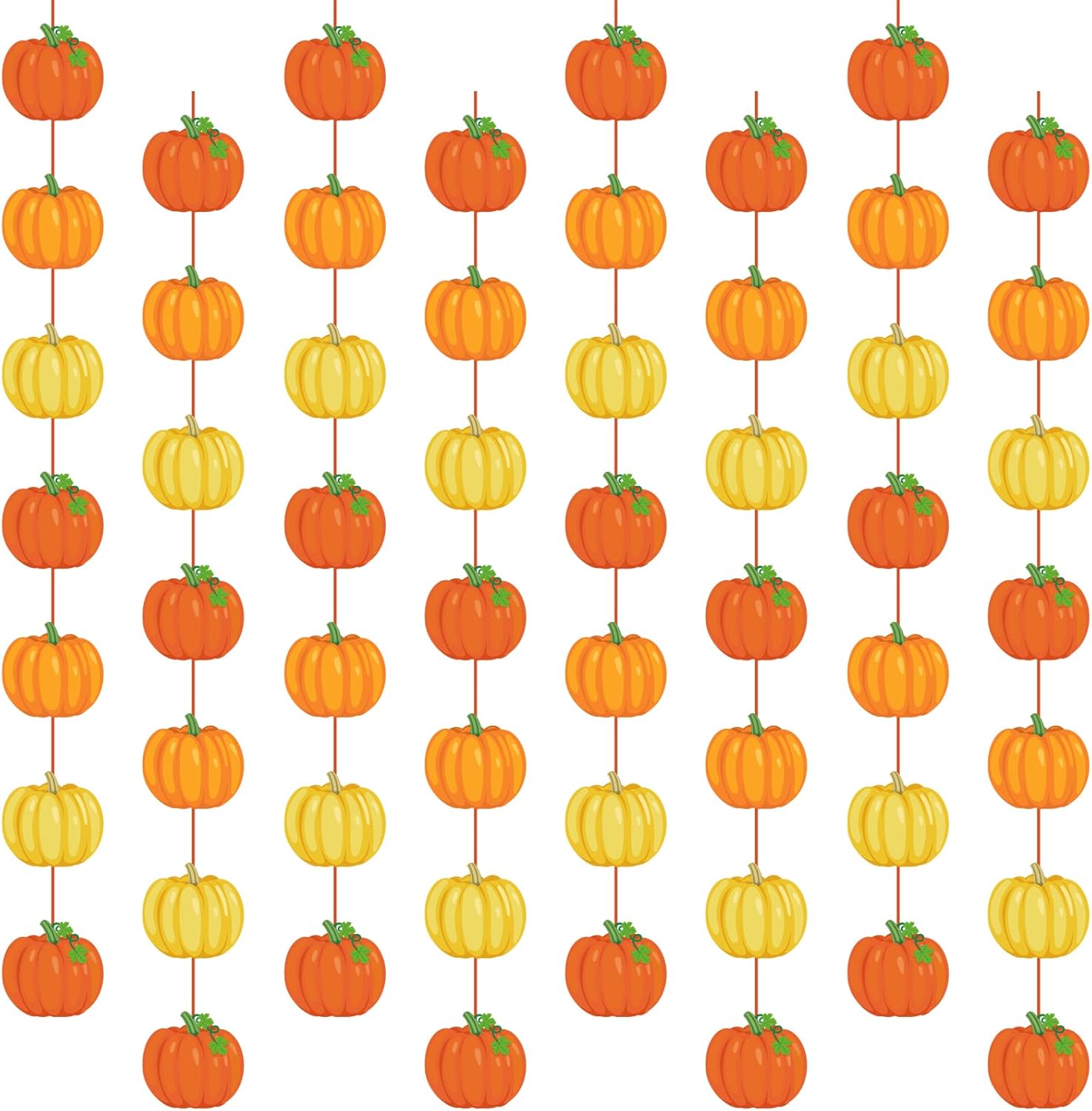 Ceenna 8 piezas de decoración de Acción de Gracias, decoración de otoño, guirnalda de calabaza, pancarta de otoño, recortes de papel, serpentinas,
