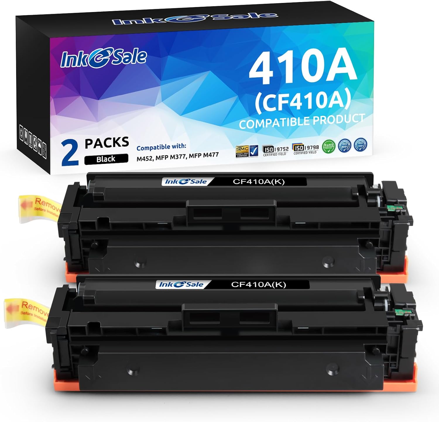 INK E-SALE 410A – Cartucho de tóner compatible con HP 410A 410X CF410A, tinta negra para impresora HP Color Pro MFP M452dn M452dw M452nw M477fnw