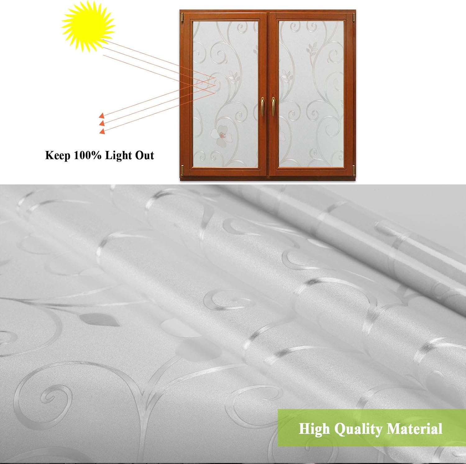 Película de privacidad de flores 3D para ventana, película decorativa para puerta de vidrio esmerilado, sin adhesivo, decoración de vidrieras,