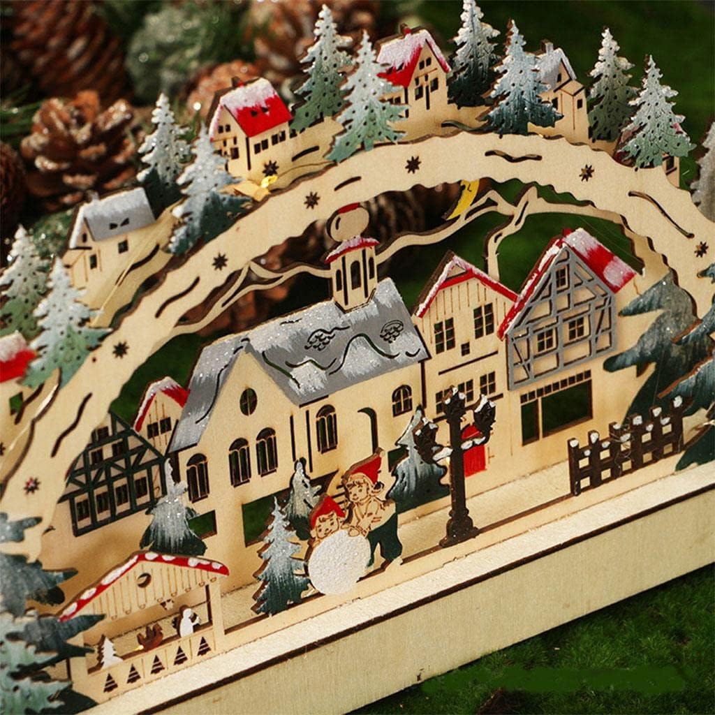LED de Navidad de madera y decoración de escritorio para libros