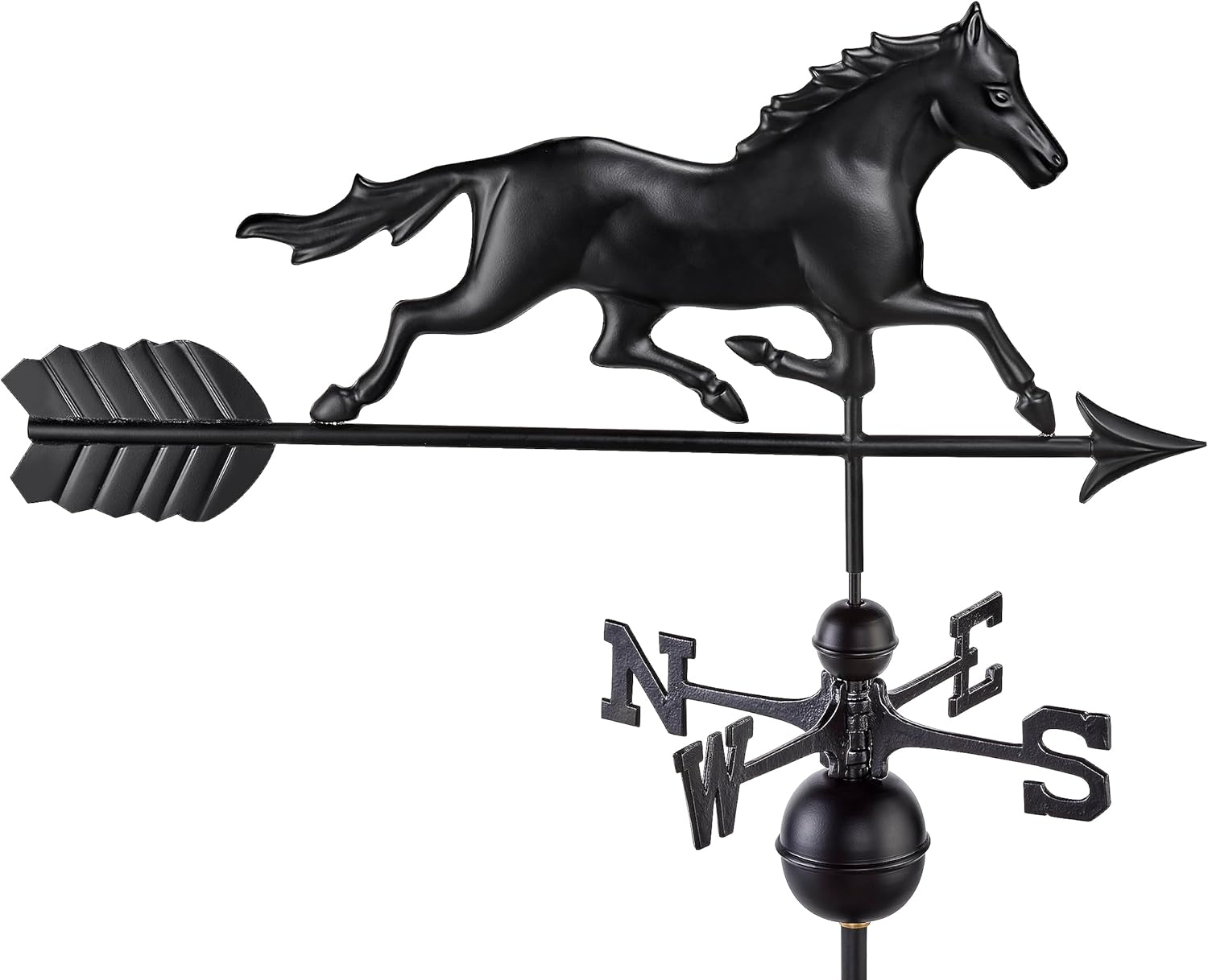 Modern Farmhouse-Inspired Trotting Horse Veleta de tamaño estándarmatrimonial – Acabado negro por Good Directions