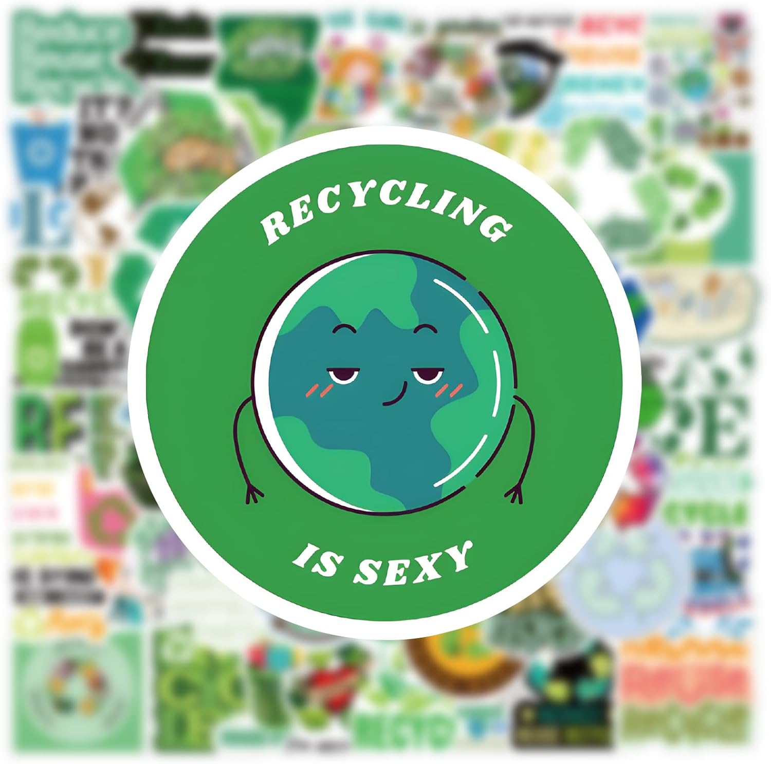 109 calcomanías de reciclaje de grafiti estética, vinilo impermeable para niños, niñas, adolescentes, adultos, para botellas de agua, laptop,