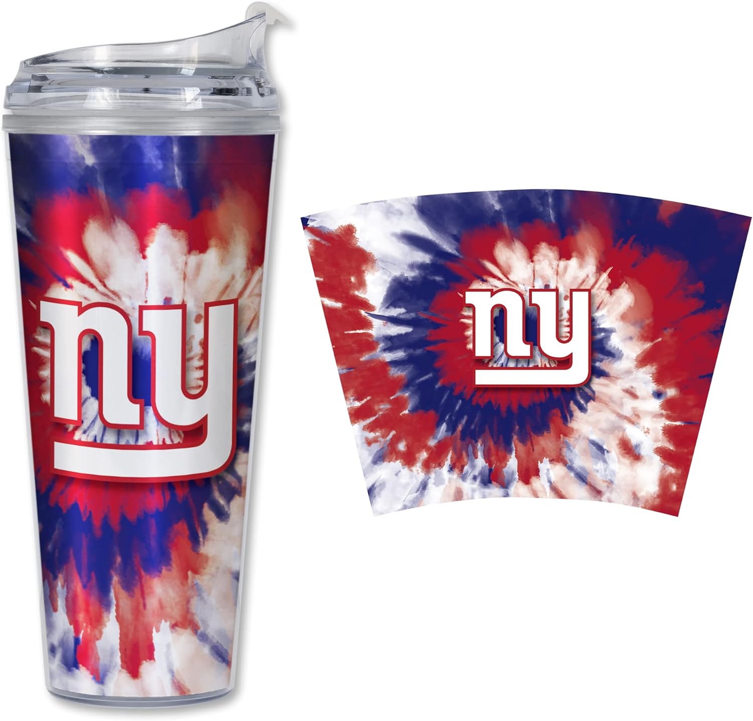 Rico Industries NFL – Vaso de purpurina acrílica de 24 onzas con tapa con bisagras, vaso de doble pared con licencia oficial y popote