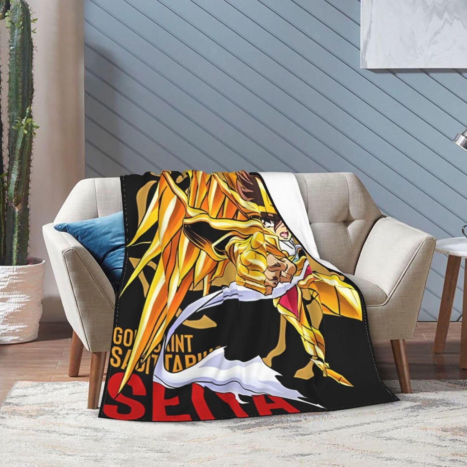 Saint Seiya – Manta de franela súper suave de microforro polar ultrasuave para sofá, cama, sofá, viajes, campamento, 80 x 60 pulgadas