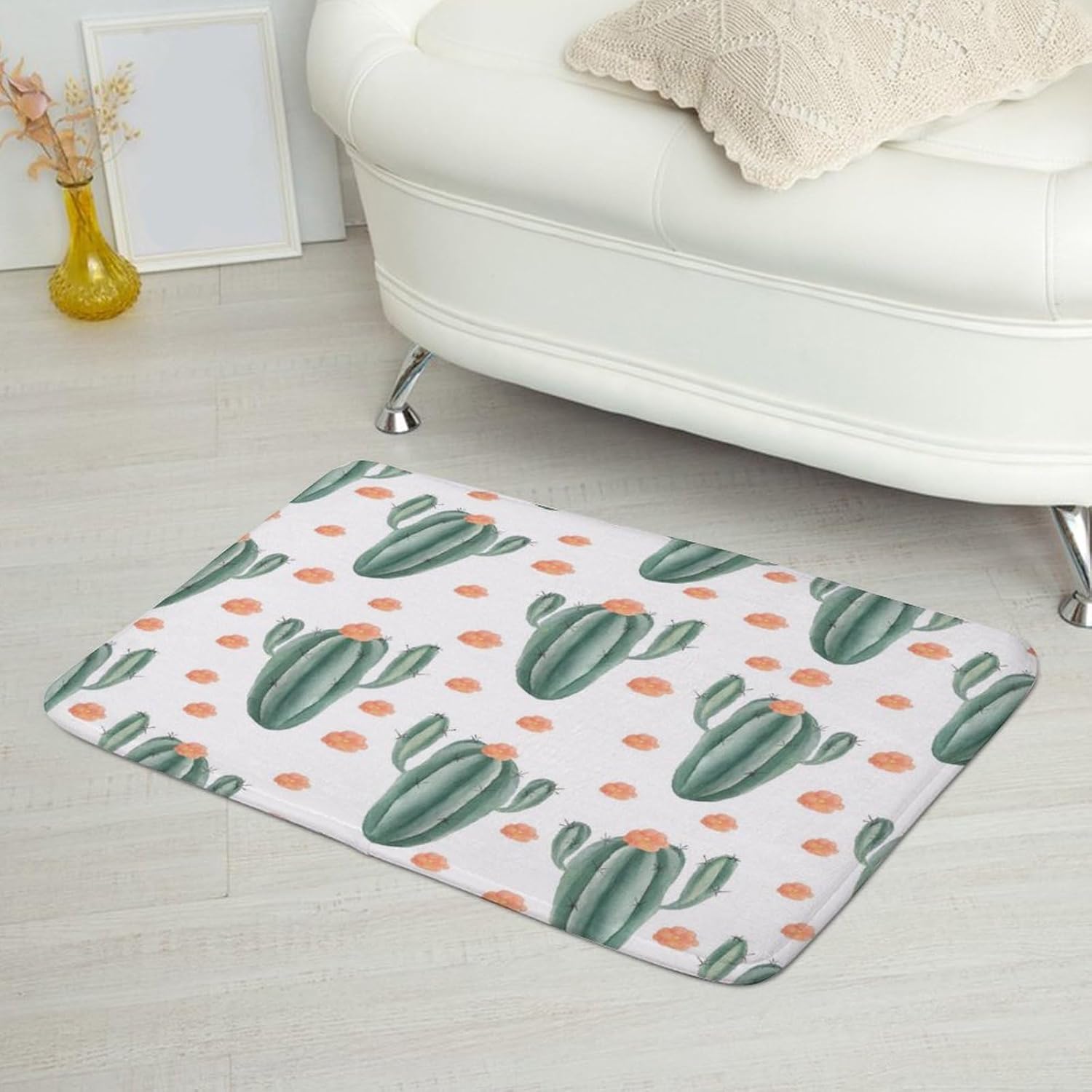 Alfombra de cocina lavable con patrón de plantas de cactus verdes, alfombra de cama de 20 x 32 pulgadas, tapetes para Baño, tapetes de cocina para