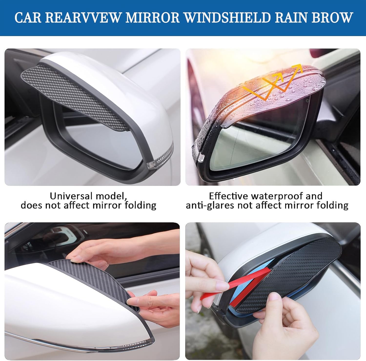 Juego de 14 películas impermeables para espejo de automóvil, 12 piezas de película impermeable para espejo lateral de automóvil, 2 unidades,