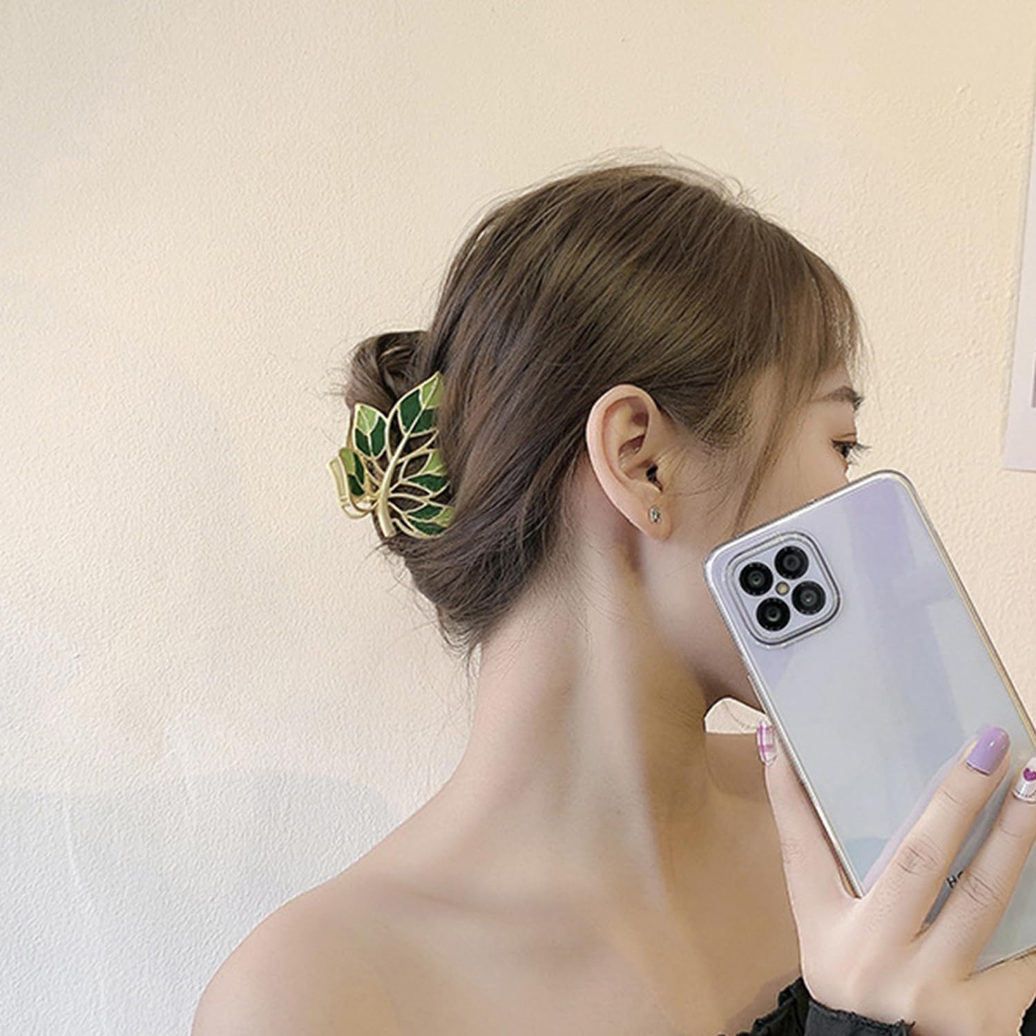 Pinzas para el cabello de Acción de Gracias, pinzas para el cabello de otoño, accesorios para el cabello de otoño, diseño de hojas verdes, pinza de