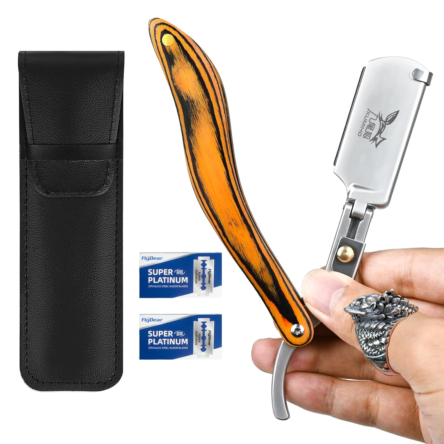 Maquinillas de afeitar manuales afeitadora de mango de secoya afeitadora para hombres afeitadora peluquero profesional Corte de pelo Cuchillo de