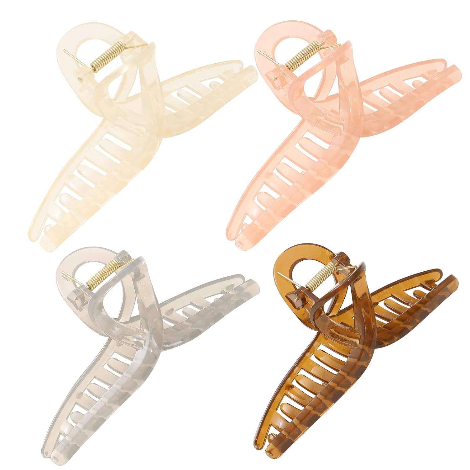 Paquete de 4 pinzas para el cabello extra grandes, pinzas de garra extra grandes de 6 pulgadas para cabello grueso y cabello largo, pinzas de