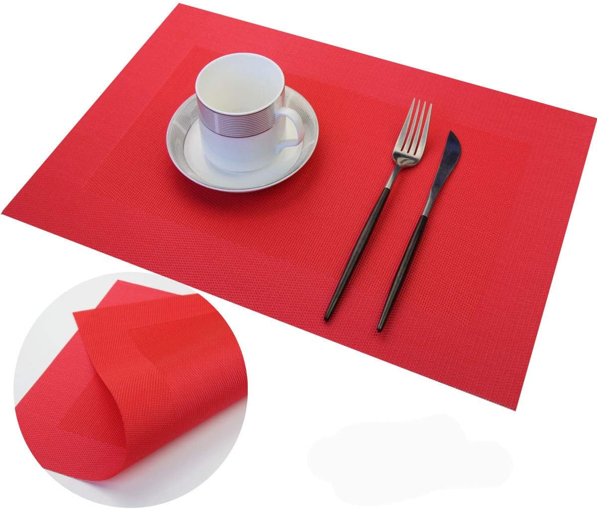pigchcy Manteles individuales elegantes,combinados, hilados, resistentes al calor, lavables, fáciles de limpiar, para comedor y decoración.