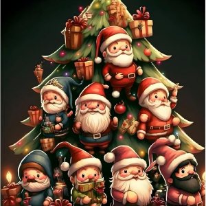 RICUVED Kits de pintura de diamantes para adultos, kit de arte de diamantes de árbol de Navidad, taladro redondo completo, arte de pintura de gnomo, RICUVED Kits de pintura de diamantes para adultos, kit de arte de diamantes de árbol de Navidad, taladro redondo completo, arte de pintura de gnomo,