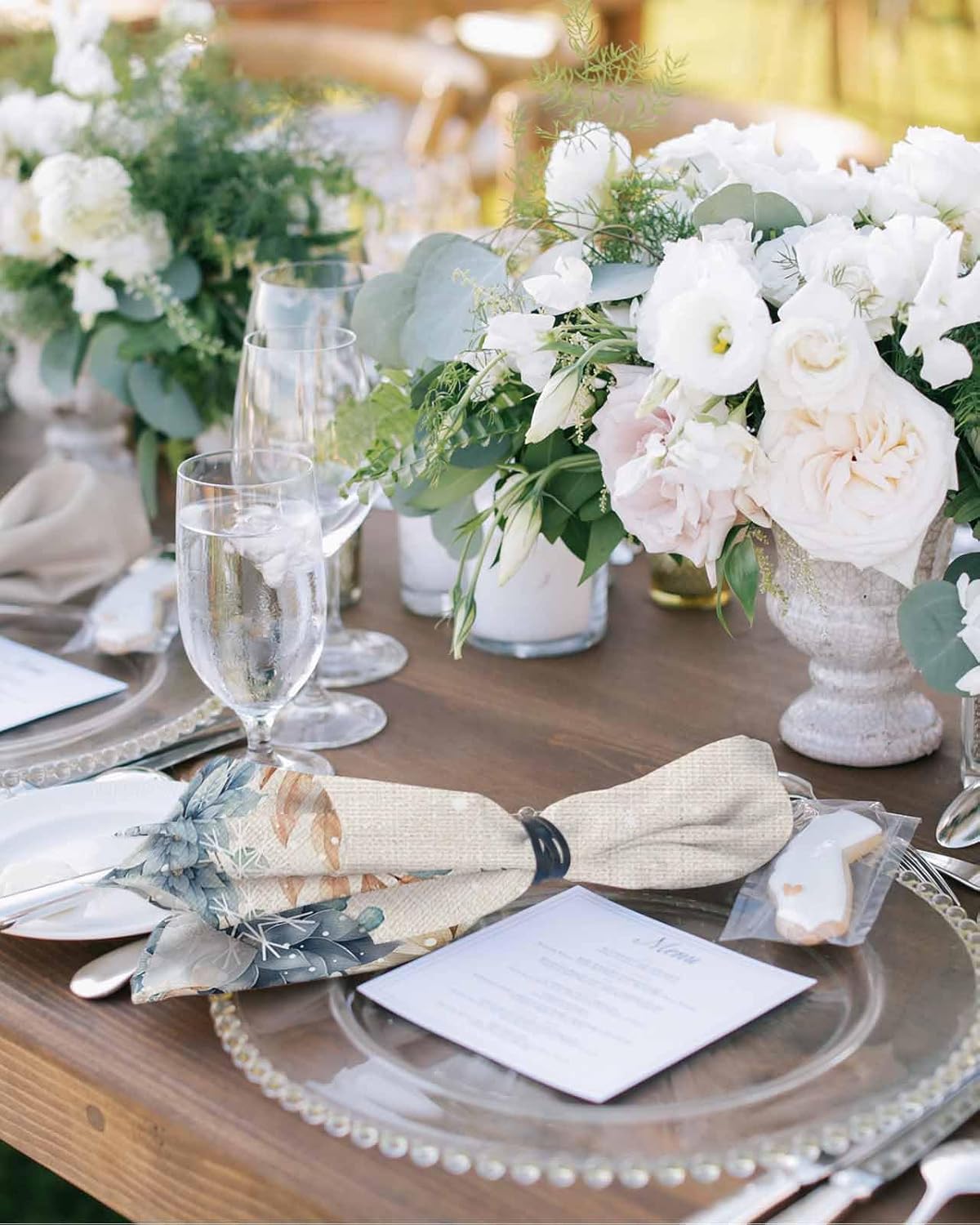 Servilletas de lino de eucalipto de Navidad, 8 paquetes, servilletas reutilizables de mesa de cóctel para bodas, fiestas, hoteles, restaurantes,