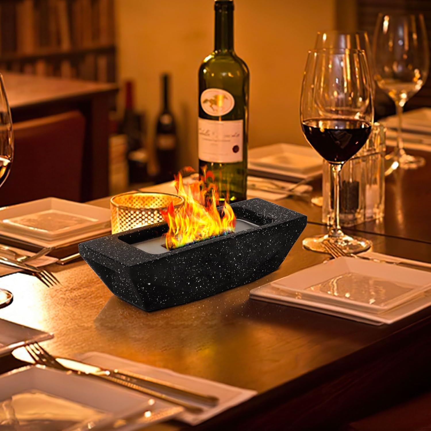 Hoguera de mesa portátil de 12.5 pulgadas, tazón de hoguera portátil sin humo, para interiores y exteriores, chimenea, jardín, patio, balcón,