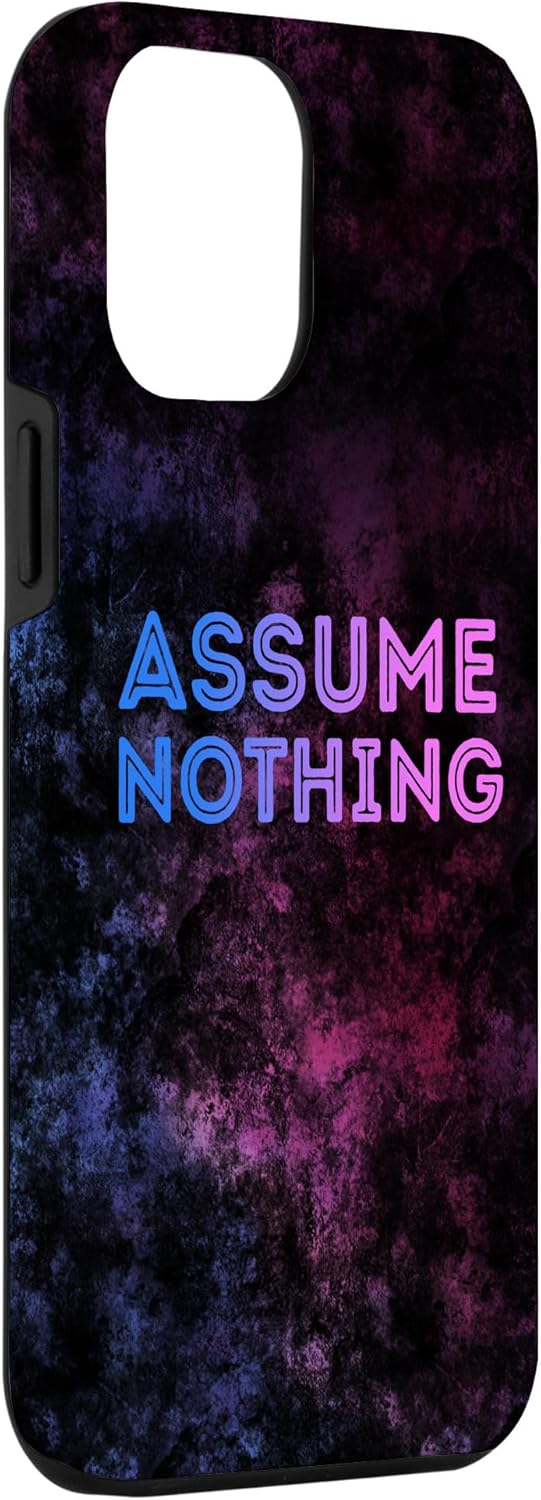 iPhone 13 Pro Max Assume Nothing Bi Flag Colors Pride LGBT Equality Gift Humor Case