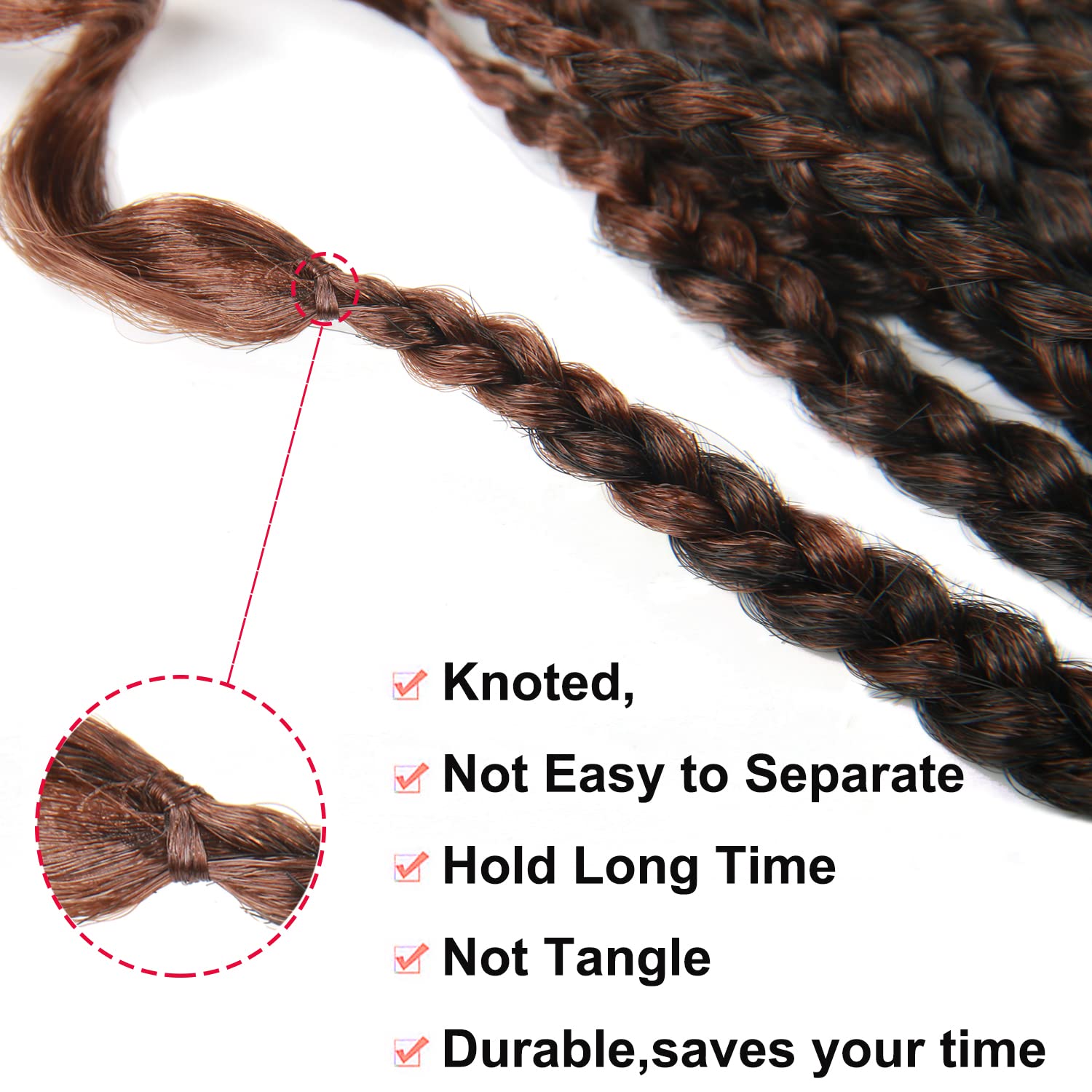 144 raíces por paquete, de 20 pulgadas, trenzas de ganchillo para mujeres, cabello trenzado de ganchillo negro con extremos rizados, extensiones de