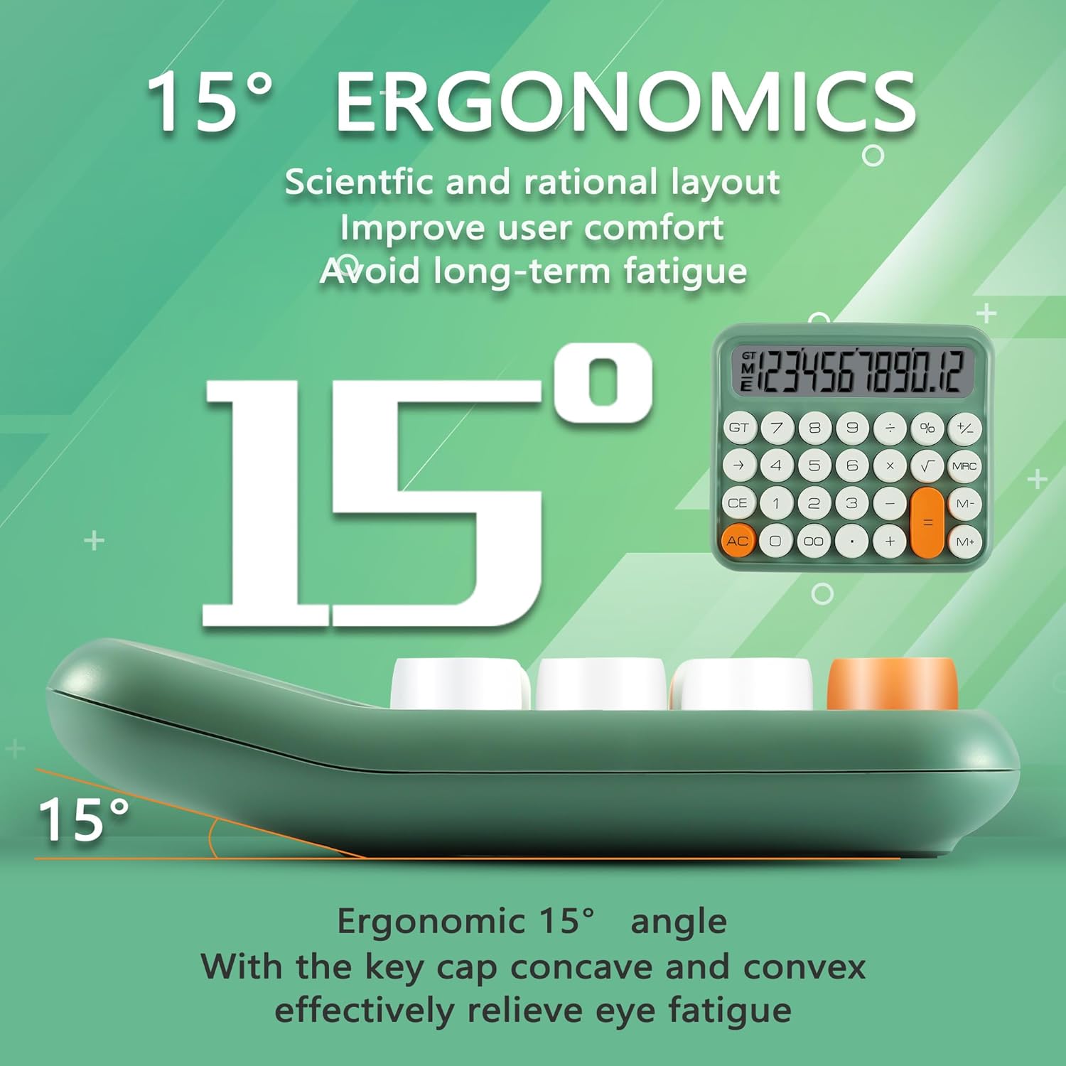 VEWINGL Calculadora de interruptor mecánico de 12 dígitos, pantalla grande de escritorio y botones, calculadora con pantalla LCD grande para