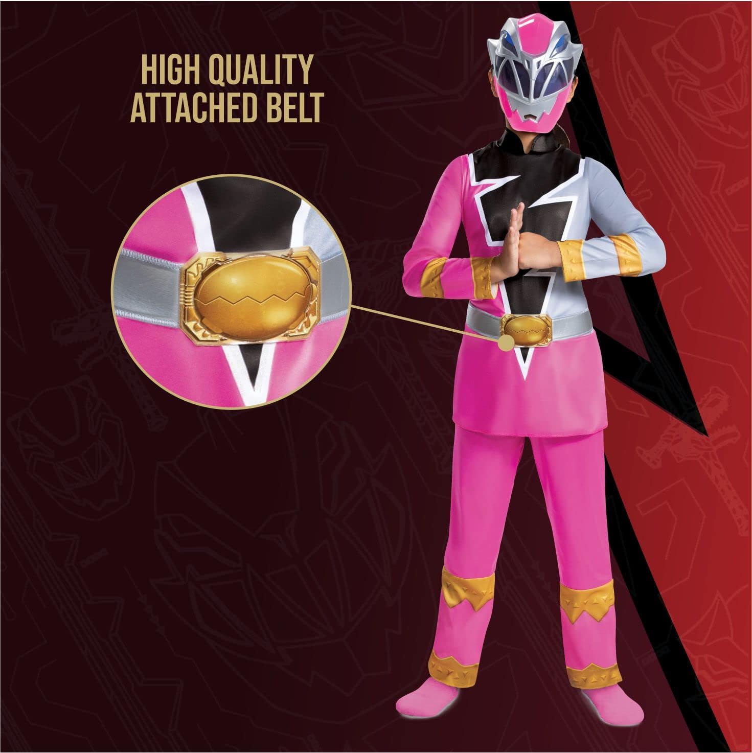 Disfraz de Power Rangers Dino Fury Pink Ranger para niños