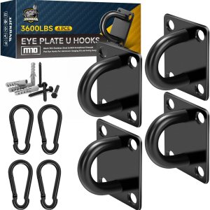 Ganchos cuadrados de acero inoxidable para ojos ganchos de techo para 4 ganchos cuadrados M10 resistentes, 4 ganchos a presión de 0.394 pulgadas, 16 Ganchos cuadrados de acero inoxidable para ojos ganchos de techo para 4 ganchos cuadrados M10 resistentes, 4 ganchos a presión de 0.394 pulgadas, 16