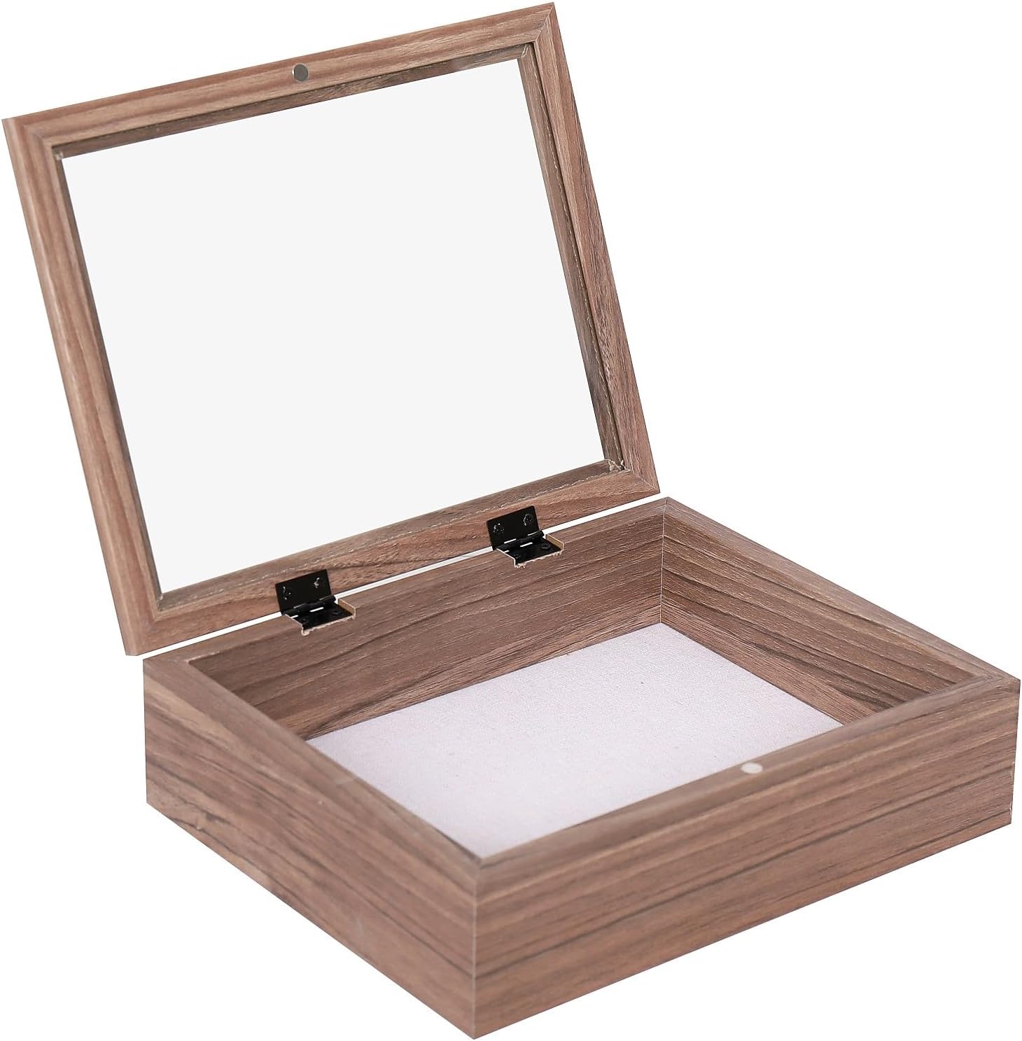 Muzilife Marco de fotos Shadow Box de 8 x 10 pulgadas  2.16 pulgadas de profundidad de madera y vidrio, caja de memoria lista para colgar, recuerdos
