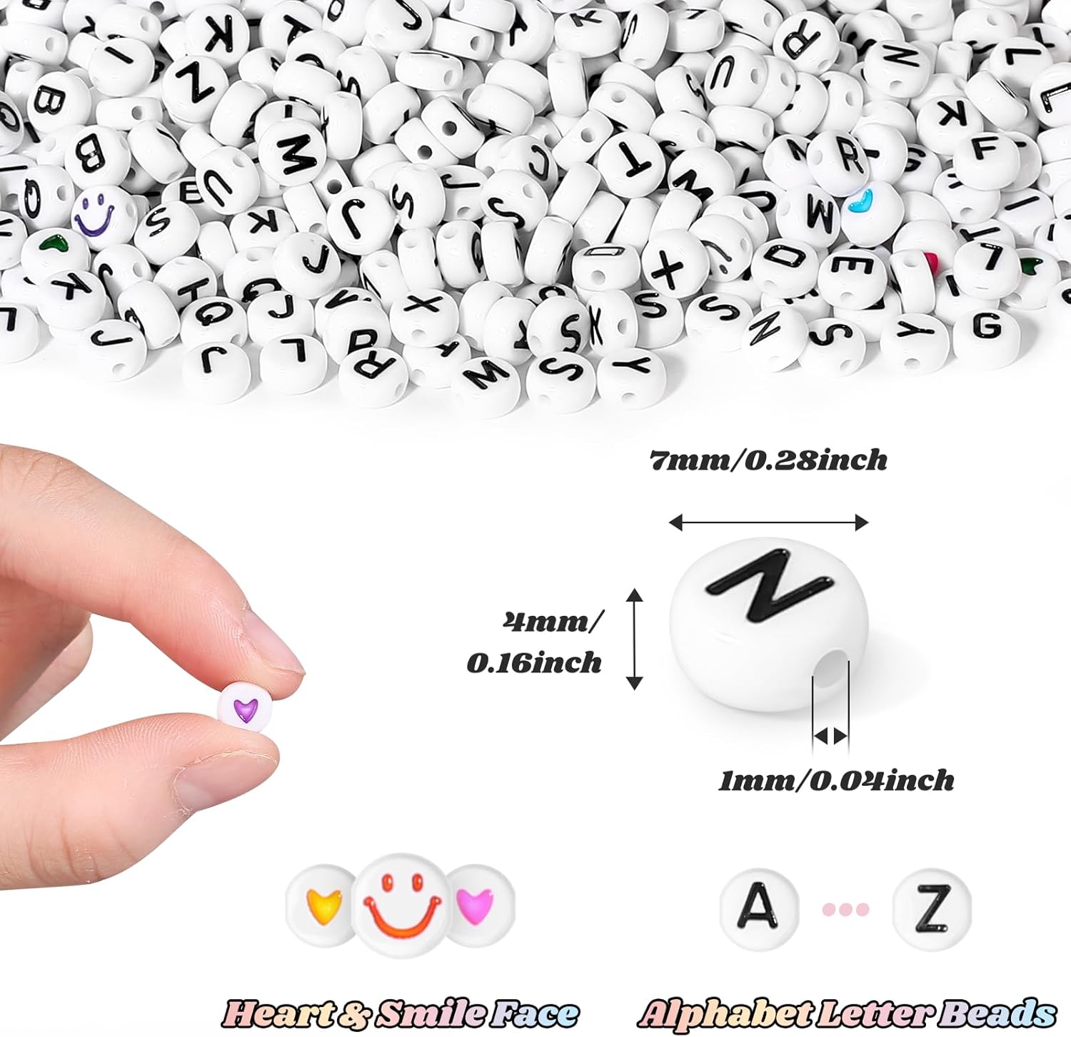 Beadsky 1456 cuentas de letras, 28 estilos de pulseras de la amistad, kit de fabricación de joyas, cuentas del alfabeto, kit de fabricación de