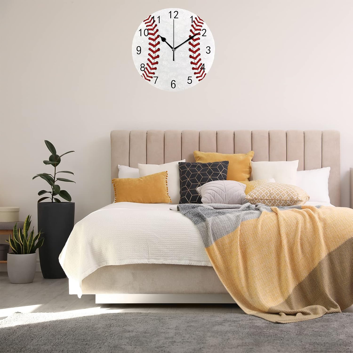 SJJ Reloj de pared moderno y simple para interiores, 10 pulgadas, sin tictac, decorativo, para dormitorio, sala de estar, oficina