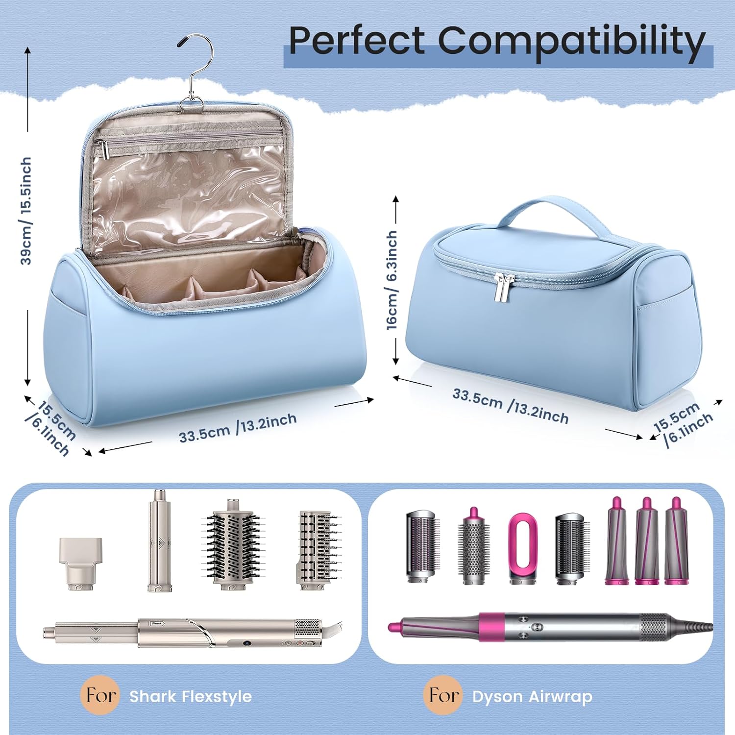 Ideashop Estuche de transporte para Shark Flexstyle, estuche de viaje para Dyson Airwrap, bolsa de almacenamiento de viaje impermeable Airwrap,