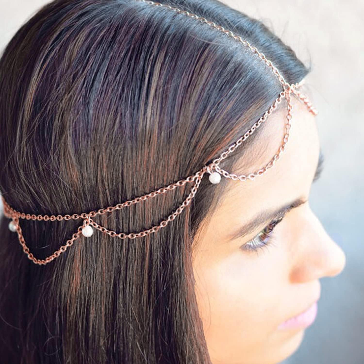 Jishi Rollo de cadena de cable de eslabones de 33 pies de 0.079 pulgadas, cadena de oro rosa para hacer joyas, collares, aretes, pulseras,