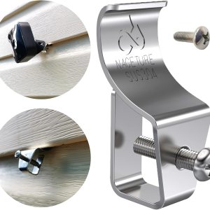 NACETURE Ganchos laterales de vinilo, paquete de 6 clips de vinilo para colgar decoraciones al aire libre para patio, montaje lateral de vinilo NACETURE Ganchos laterales de vinilo, paquete de 6 clips de vinilo para colgar decoraciones al aire libre para patio, montaje lateral de vinilo