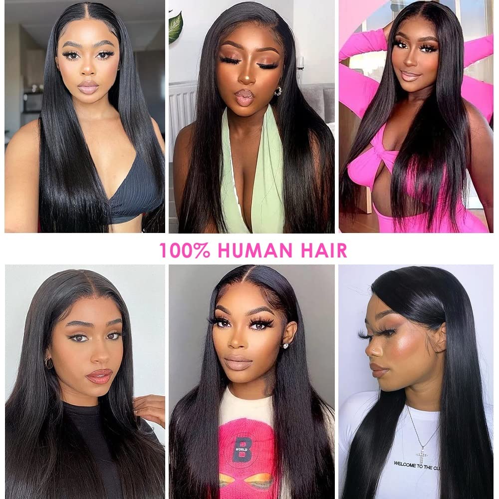 QIYING Paquetes de cabello humano lacio 10A de 12 pulgadas, paquetes de cabello lacio brasileño 100% sin procesar, virgen, lacio, tejido de cabello