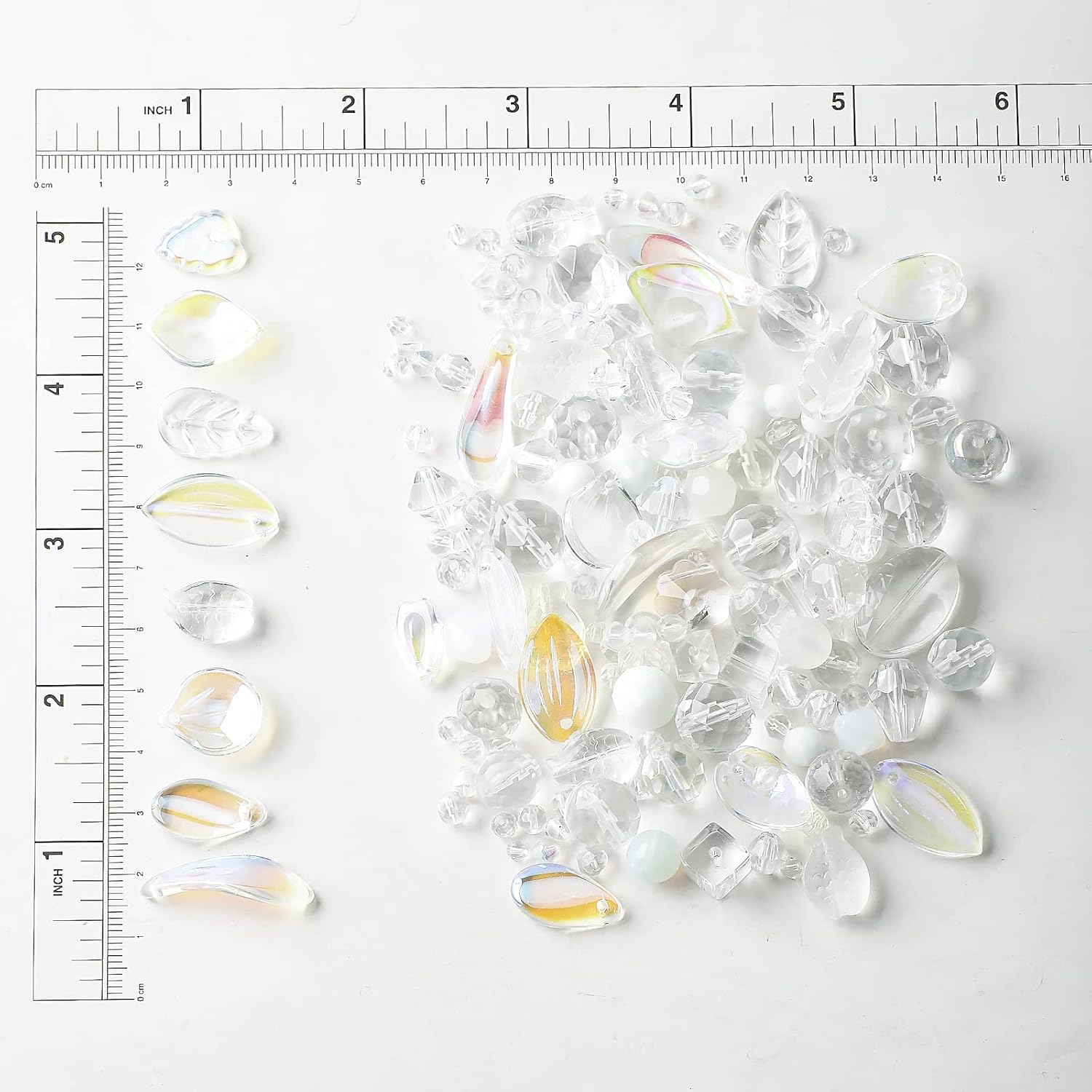 Cuentas de cristal de 1.3 libras para la fabricación de joyas, más de 3000 piezas Rondelle Light Surtido de cuentas perforadas a granel para hacer