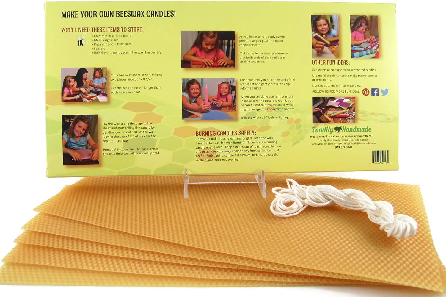 Haz tu propio kit de iniciación de velas de cera de abejas, incluye 5 hojas de panal de cera de abeja 100% de tamaño completo en oro y