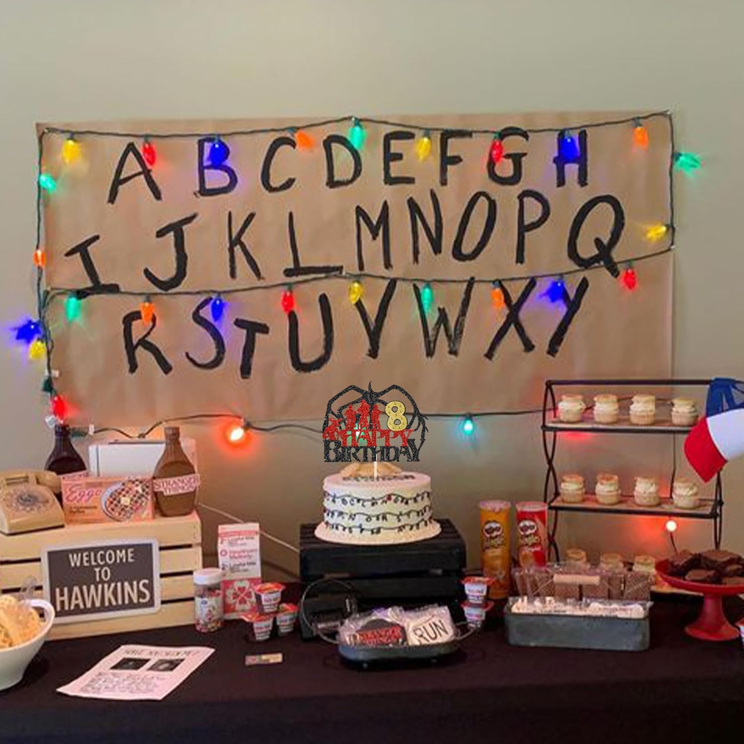 1 paquete de decoración para tarta de cumpleaños de 8 años con purpurina para programas de televisión con temática de 8. cumpleaños para animar a