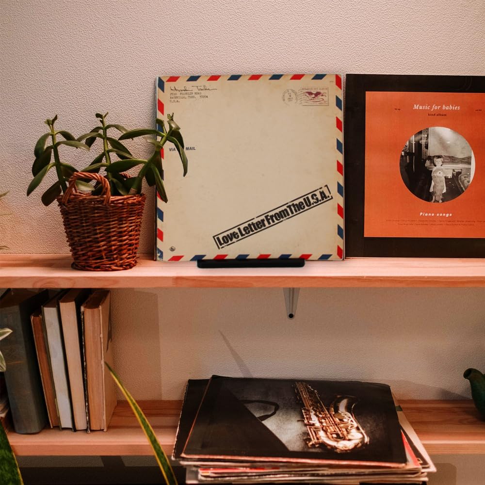 ANTEISI Acrylic Audio Tabletop Record Holder, Record Stand Display, vinyl record storage, vinyl record holder, record player stand,Cd, Ipad, Record