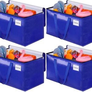 Paquete de 4 bolsas de mudanza resistentes de 125 litros, cajas de mudanza con asas reforzadas y cremalleras de alta calidad, bolsas de Paquete de 4 bolsas de mudanza resistentes de 125 litros, cajas de mudanza con asas reforzadas y cremalleras de alta calidad, bolsas de