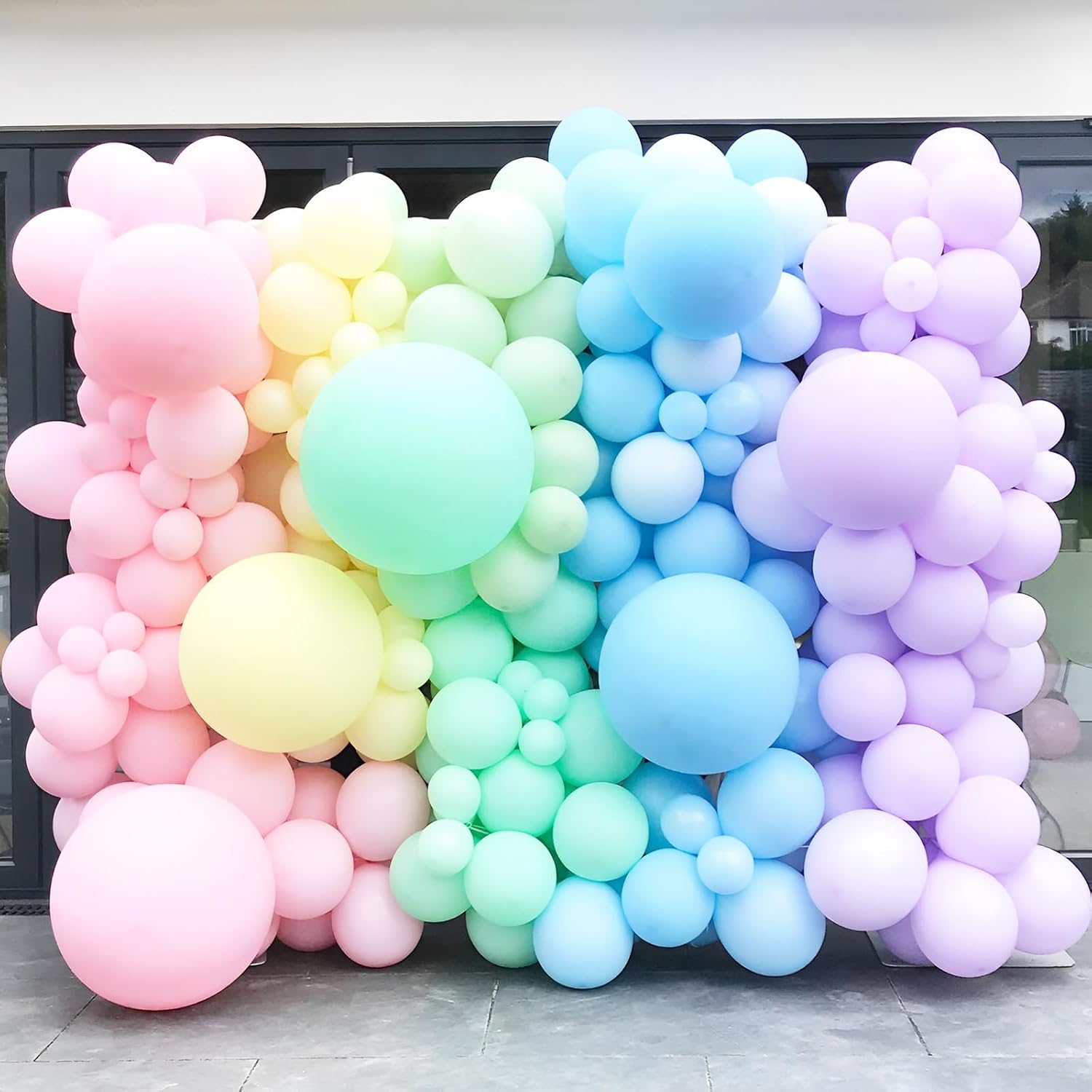 Voircoloria Globos pastel, paquete de 66 globos de látex macarrón de 12 pulgadas para graduación, Pascua, boda, cumpleaños, despedida de soltera,