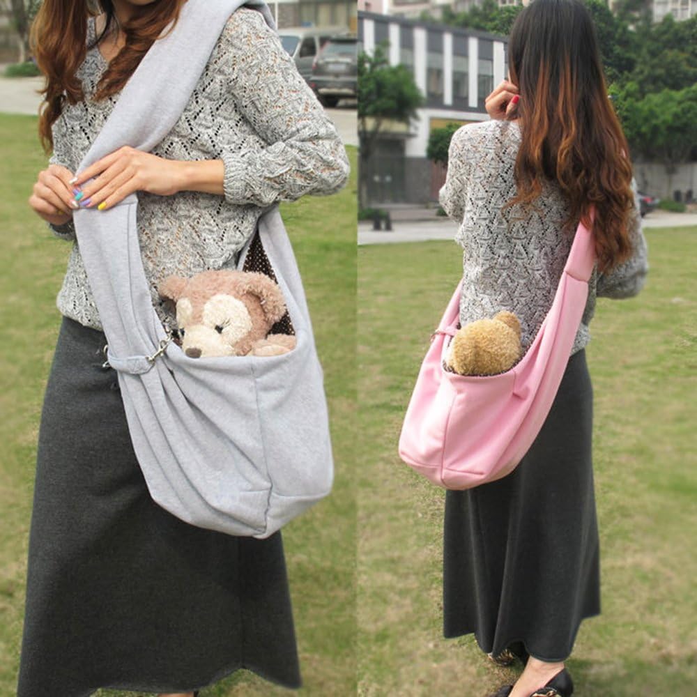 Grtdrm Bolsa de transporte para mascotas, bolsa de viaje para gatos y perros, hasta 16 libras (gris)