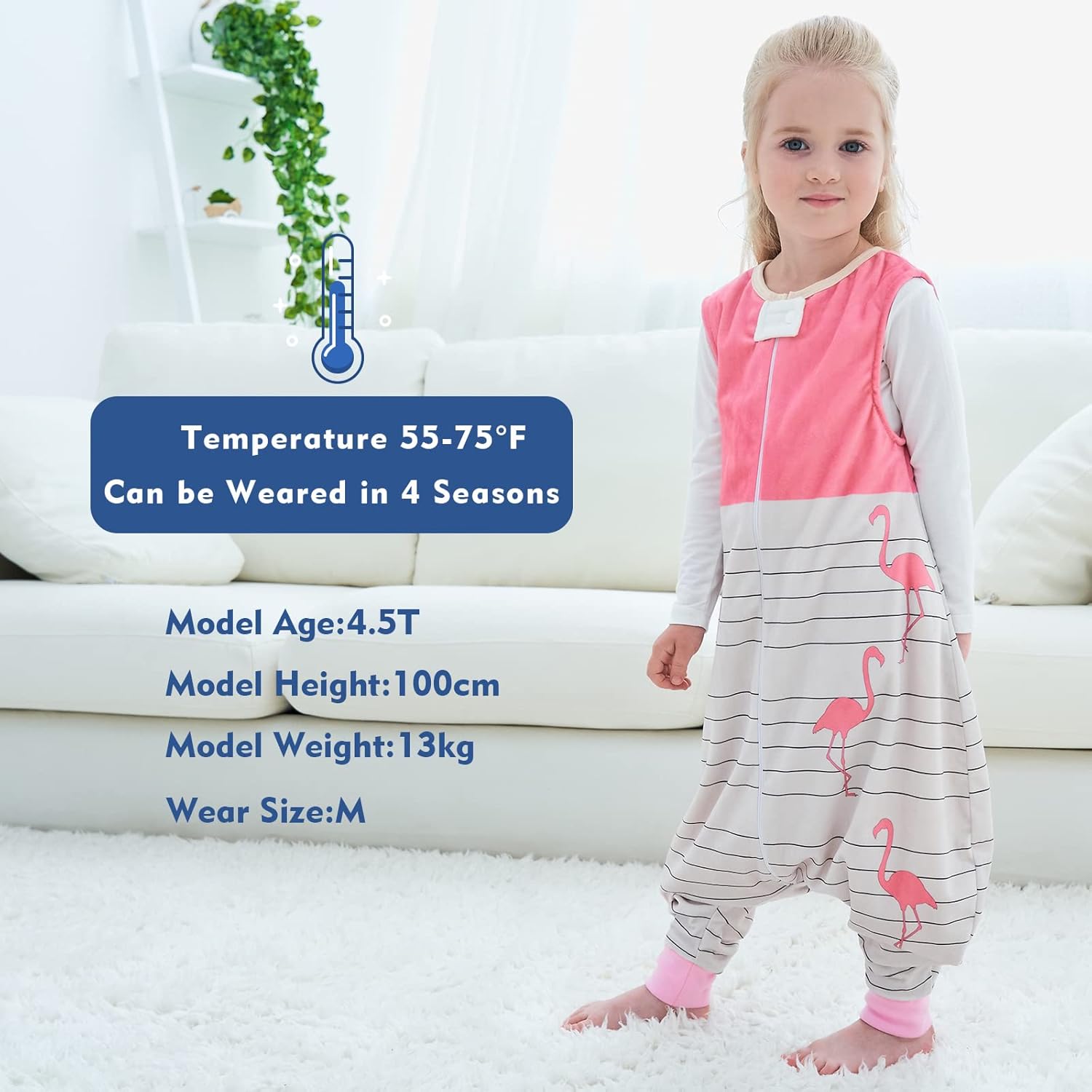 MICHLEY – Saco de dormir para bebé con pies, manta de invierno y primavera para bebés