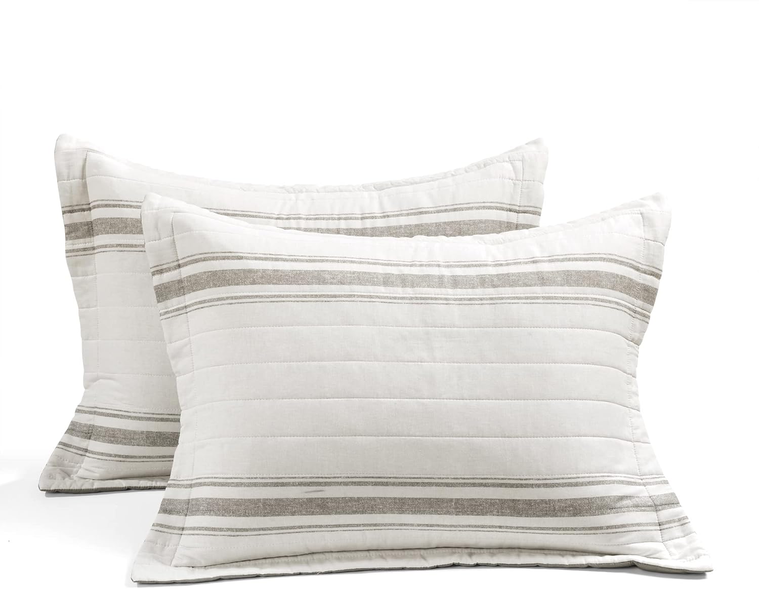 Lush Decor Juego para sofá cama de 3 piezas, a rayas, estilo rústico, color gris