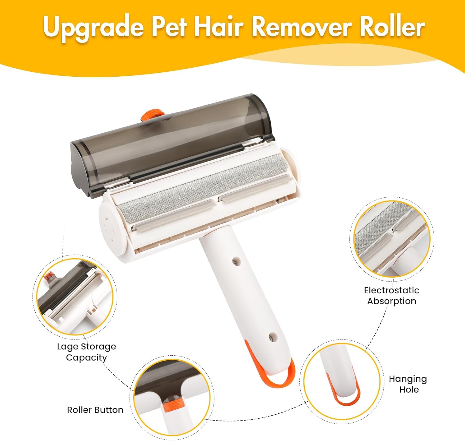 Rodillo removedor de pelo de perro, es reutilizable y lavable, para mantener el sofá, alfombra, colcha, ropa, sábana, asiento de automóvil,